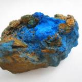 As I saw this azurite first, I thought: gosh! What a colour! There´s no PhotoShop "addition". Old 6 cm wide sample from Kamsdorf near Saalfeld, Thuringia. (Author: Andreas Gerstenberg)