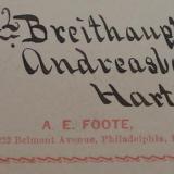 Albert Edward Foote label (Author: Andreas Gerstenberg)