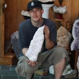 One of my collecting chums with a large calcite boat. (Author: vic rzonca)