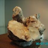 Dolomita,Calcita y Marcasita
Reocin  Cantabria
año 1997
cristal Calcita más grande 2cms. (Autor: Gelo)