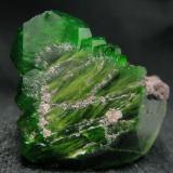 Fine quality, with interesting shape chrome titanite crystal, that was collected at old years, from Saranovskii Mine, Saranovskaya Village, Gorozavodskii area, Permskaya Oblast, Middle Urals, Urals Region, Russia

Size 31 x 24 x 10 mm (Author: olelukoe)