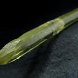 Naturally etched, deep yellow color, heliodor crystal, from Padre Paraíso, Jequitinhonha valley, Minas Gerais, Southeast Region, Brazil

Size 122 x 13 x 9 mm (Author: olelukoe)