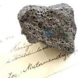 Dark blue hauyne crystal (8 mm) from Niedermendig, Eifel mtns. Ex Vogel collection (1940). (Author: Andreas Gerstenberg)