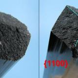 Schorl. Showing the upper tip with the Miller indices {1100} and probably {2210}. (Author: Carles Millan)