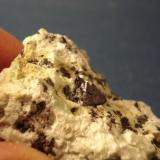 Villamaninita<br />Mina Providencia (La Divina Providencia), La Foceja, Villanueva de Pontedo, Cármenes (Villamanín), Comarca Los Argüellos, León, Castilla y León, España<br />Cristal de 1 cm.<br /> (Autor: Echevarria)