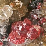 Cinabrio<br />Grupo Peña, El Terronal-La Peña, Mieres, Comarca Caudal, Principado de Asturias (Asturias), España<br />Cristales 2 mm.<br /> (Autor: Echevarria)