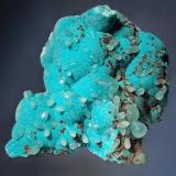 Smithsonite on aurichalciteKelly Mine, Magdalena, Magdalena District, Socorro County, New Mexico, USA5.1 x 6.7 cm. (Author: crosstimber)