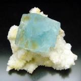 Fluorite on Quartz, Blanchard Mine, Harrisonburg District, 5x5x3 cm overall size (Author: Jesse Fisher)