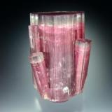 Elbaite, Tourmaline Queen Mine, Pala, San Diego County. 6.5 cm tall, recovered in 1973. (Author: Jesse Fisher)
