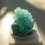 Smithsonite on Aurichalcite, Kelly Mine, Socorro County, NM. Quite nice thumbnail! (Author: Darren)