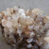 Quartz, San Andres Peak (near the Ben Nevis Mine), Dona Ana County, NM. There is a nice vein of this exposed at the location. The photo fails to capture just how nice these are! About 8 cm across. (Author: Darren)