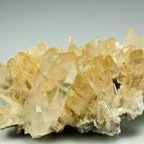 Quartz var.citrine
Collier Creek Mine, Mt. Ida, Montgomery Co., Arkansas, USA
Specimen size 16 x 8.5 x 7 cm.
Citrine quartz cluster (Author: am mizunaka)