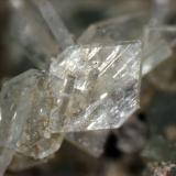 Prehnite single crystal 1 mm long. Virginia Crushed Stone Company Quarry, Centerville, Virginia. RPR uncataloged specimen. (Author: Pete Richards)