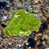 Autunita, cristal de 3 mm. Mina Santa Marina, Monte Galiñeiro, Vincios, Gondomar (Pontevedra) (Autor: usoz)