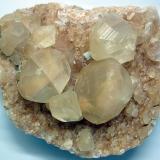 Calcite, Leiping Mine, China. largest crystal 5cm. 14 cm X 10 cm X 6 cm. (Author: Samuel)