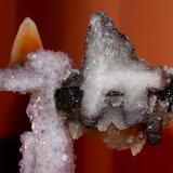 Amethyst stalactite of approximately 1 meter in height, covered by calcite with Amethyst, detail of tip of about 25 cm X 15 cm X 15 cm.  Uruguay (Author: silvio steinhaus)