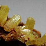 Pyromorphite
Fajano Mine, Villamayor de Calatrava, Ciudad Real, Spain. 
Crystals 0,3 cm. (Author: nimfiara)