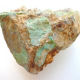 Turquoise from Chrieschwitz, Plauen, Voigtland, Saxony. 8 cm sample having been found during construction works in 1977. (Author: Andreas Gerstenberg)