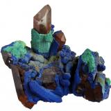 Quartz, Malachite, Azurite. 9.0 x 6.3 x 6.0 cm (Author: José Miguel)