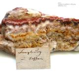 Famous agate from Halsbach near Freiberg, Erzgebirge, Saxony. 12 cm wide sample from a very old find with label dating by 1750-1780. (Author: Andreas Gerstenberg)