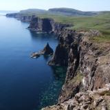 Isle of Skye coastline at it’s most beautiful - the ’Wilderness’ area (Duirinish), about 6 miles (10km) south of Moonen Bay. The locality of Biod a Mhurain is approximately in the centre of the photograph. June 2008. (Author: Mike Wood)