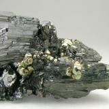 Enargite with Pyrite and Quartz
Butte, Silver Bow County, Montana, USA
Specimen size: 6 × 3.5 × 4.5 cm.
Main crystal size: 2.4 × 2.4 cm.
Mined about 1948
Former collection of Folch duplicates
Photo: Reference Specimens (Author: Jordi Fabre)