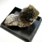 Millerite-"ball" (1,8 cm) on matrix from Pfannenberger Einigkeit mine, Salchendorf, Siegerland. (Author: Andreas Gerstenberg)