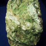 This bright green "jackstraw" crystal aggregate of Actinolite I picked up along the Kobuk River near the Village of Deering in western Alaska in 1994. It is 4 1/2" x 3" x 2 1/2" (11.7cm x 7.6cm x 6.4cm) (Author: Jim Prentiss)