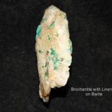 Brochantite with Linarite on Barite Bingham, New Mexico (Author: Bruce Sevier)