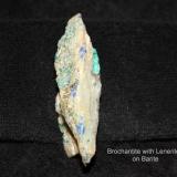 Brochantite with Linarite on Barite Bingham, New Mexico (Author: Bruce Sevier)