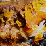 Wulfenita. 
Moulouya lead district, Midelt, Mibladen, Khénifra Prov., Meknês-Tafilalet Reg., Marruecos. 
8,7 x 5 cm., cristal mayor 0,6 cm.

Detalle (Autor: Juan L)