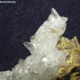 Calcita.
Mines de Can Palomeres, Malgrat de Mar, Maresme, Barcelona, Catalunya, España.
Encuadre 3 x 2 cm. aprox.
Detalle de la pieza anterior. (Autor: Frederic Varela)