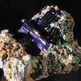 Azurita.
Mina Touissit, Oujda, Marruecos.
6x4,5x3 cm.
Cristales de hasta 3,3 cm. Col. y foto Nacho Gaspar. (Autor: Nacho)