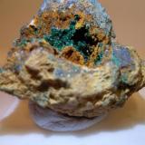 MalaquitaLa Inesperada Mine, Pardos, Comarca Señorío de Molina-Alto Tajo, Guadalajara, Castilla-La Mancha, Spain3 x 3 cm. (Autor: javier ruiz martin)