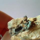 CobreMinas de El Horcajo, Pozo San Germán (Concesión "San Ceferino"), El Horcajo, Almodóvar del Campo, Comarca Campo de Calatrava, Ciudad Real, Castilla-La Mancha, España2 x 2 cm. (el cobre) (Autor: javier ruiz martin)