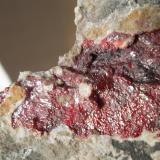 CinabrioMina El Entredicho, Almadenejos, Comarca Valle de Alcudia, Ciudad Real, Castilla-La Mancha, España10 x 4 cm. (Autor: javier ruiz martin)