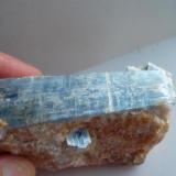 Distena en Cuarzo (variedad citrino)Serrada de la Fuente, Puentes Viejas, Comarca Sierra Norte, Comunidad de Madrid, España7 x 3 cm. (Autor: javier ruiz martin)