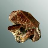 Monazita-(Ce)
Rostadheia, Iveland, Telemarken, Noruega.
Agregado de dos cristales prismáticos aplanados en matriz (ejemplar de 1966).
1,7 x 1,6 x 1,7 cm. / cristal pral.: 1,6 x 1,1 x 0,5 cm. (Autor: Carles Curto)