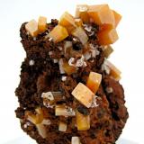 Wulfenite, mimetite
San Juan Poniente, Ojuela Mine, Mapimí, Mun. de Mapimí, Durango, Mexico
58 mm x 45 mm (Author: Carles Millan)