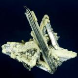 Stibnite with Calcite(?)
Xikuangshan Sb deposit, Lengshuijiang Co., Loudi Prefecture, Hunan Province, China
9.2 x 7.3 x 6.2 cm
Mirror bright Stibnite crystals to 7.5 cm are partly to completely coated with fine crusts of whitish Calcite(?), which nicely accents the Stibnites. This is an attractive three-dimensional specimen. (Author: GneissWare)