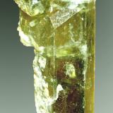 Fluorapatito
Ankarafa, Iharana (Vohemar), Antsiranana, Madagascar.
5,2 x 2,0 x 2,2 cm.
Agregado de dos cristales prismáticos, uno de ellos claramente dominante, de color amarillo.
Ejemplar de 1993. (Autor: Carles Curto)