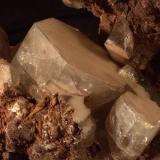 Calcite in laumontite
Near Beaver Bay, Lake County, Minnesota, USA
Largest crystal is 6 cm (Author: John Nash)