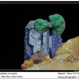 Malachite on azurite
Mas Dieu, Gard, France
fov 3 mm (Author: ploum)