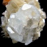 Scheelite, beryl, muscovite
Xuebaoding, Huya, Pingwu, Mianyang, Sichuan, China
102 mm x 70 mm

Beryl crystals close up view (Author: Carles Millan)