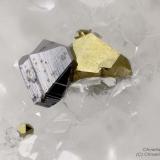 Pyrite, Jordanite
Fantiscritti quarry, Carrara, Apuan Alps, Massa-Carrara Province, Tuscany, Italy
0.87 mm epitaxy of Jordanite on Pyrite (Author: Matteo_Chinellato)