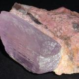 Spodumene, var. Kunzite, in Montmorillonite matrix (stabilized)
Hiriart Mountain, Pala District, San Diego County, California USA
crystal is 4.1 x 2.8 x 1.8 cm; overall specimen is 5.0 x 4.7 x 3 cm (Author: Chris Wentzell)