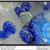 Azurite and mimetite
Mas Dieu, Mercoirol, Gard, France
fov 2.7 mm (Author: ploum)