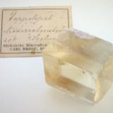 Calcite 
Rabenstein limestone mine near Chemnitz, Germany
3,5 cm
Clear calcite from a famous Saxon calcite location: Rabenstein limestone mine near Chemnitz, where calcites up to 50 cm were found in the old days... (Author: Andreas Gerstenberg)