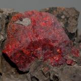 Realgar
Mina la Soterraña, Muñon Cimero, Pola de Lena, Asturias, España
8x5 cm.
Detalle de la pieza anterior (Detail of the previous specimen) (Autor: supertxango)