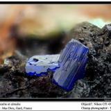 Azurite and cerussite
Mas Dieu, Mercoirol, Gard, France
fov 3 mm (Author: ploum)